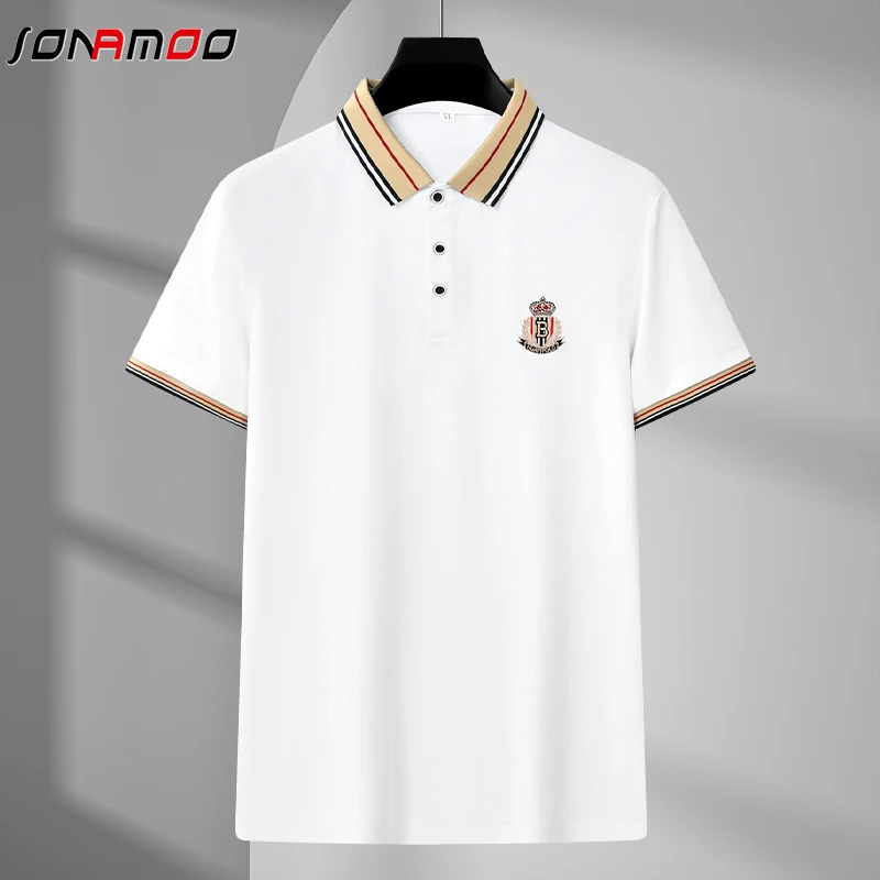 

Мужская футболка-поло с коротким рукавом, с вышивкой