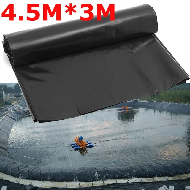 0,2 Mm -Es Vízálló Bélésfilm Fish Pond Liner Kerti Medencék Megerősített Hdpe Nagyteljesítményű Garancia Tereprendezés Medence Tó 4,5X3M
