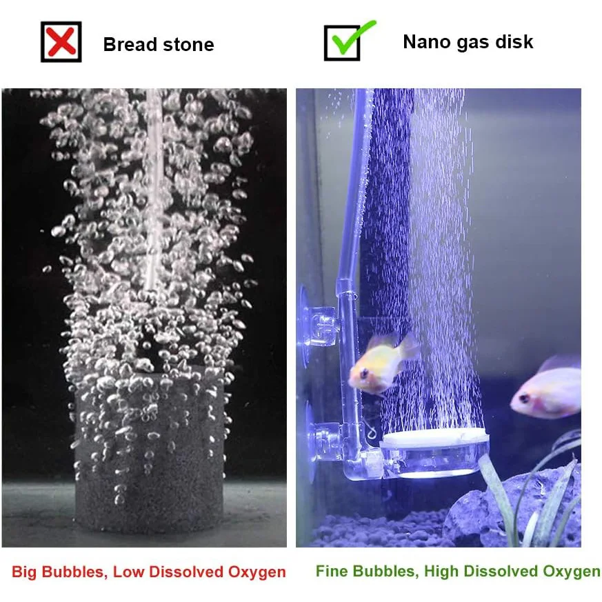 Aquarium Air Stone Fish Tank Nano Bubble Stone Kit With Control Valve Quiet Oxygen Diffuser oxygenator