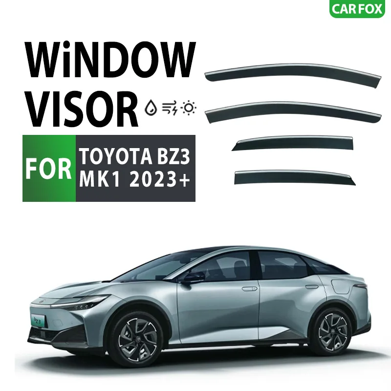 

For TOYOTA BZ3 MK1 2023+ Plastic Window Visor Vent Shades Sun Rain Deflector Guard For TOYOTA BZ3 MK1 2023+