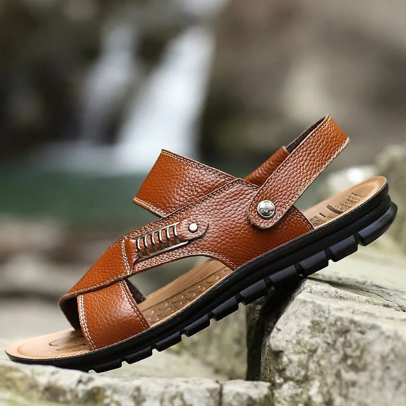 Men Sandals Summer Genuine Leather Roman Sandals Male Casual  display picture 1