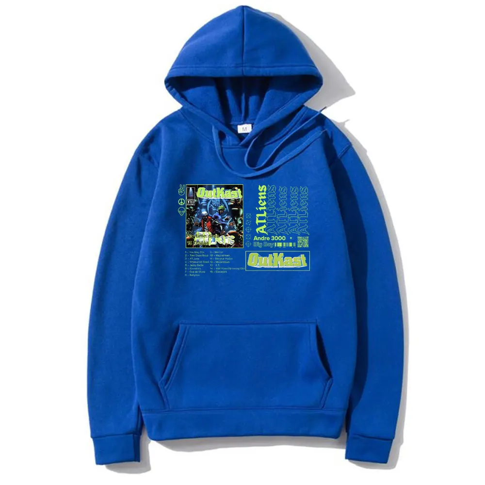 Outkast ATLiens Music Album Print Hoodie Andre 3000 Big Boi Graphic Sweatshirt Men Women Fashion Hip Hop Oversized Streetwear
