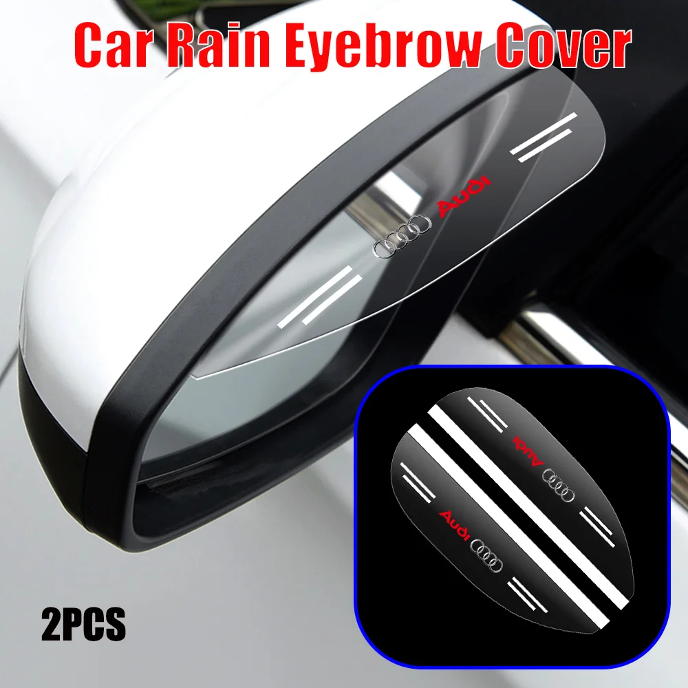 Per Audi Sline S Q7 Q8 Tt Rs 2Pcs Trasparente Car Side Specchietto Retrovisore Copertura Di Protezione Pioggia Sopracciglio Copre Adesivi Accessori Au