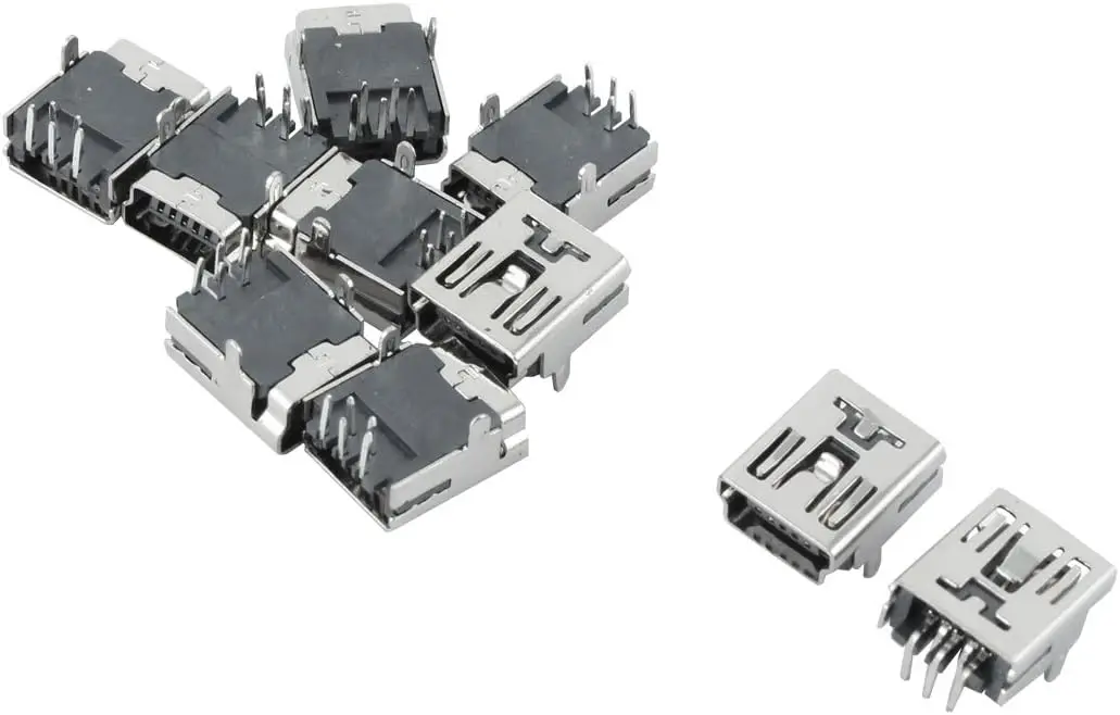 

10Pcs PC Computer Mini USB 5P B Type Female Jack Connector