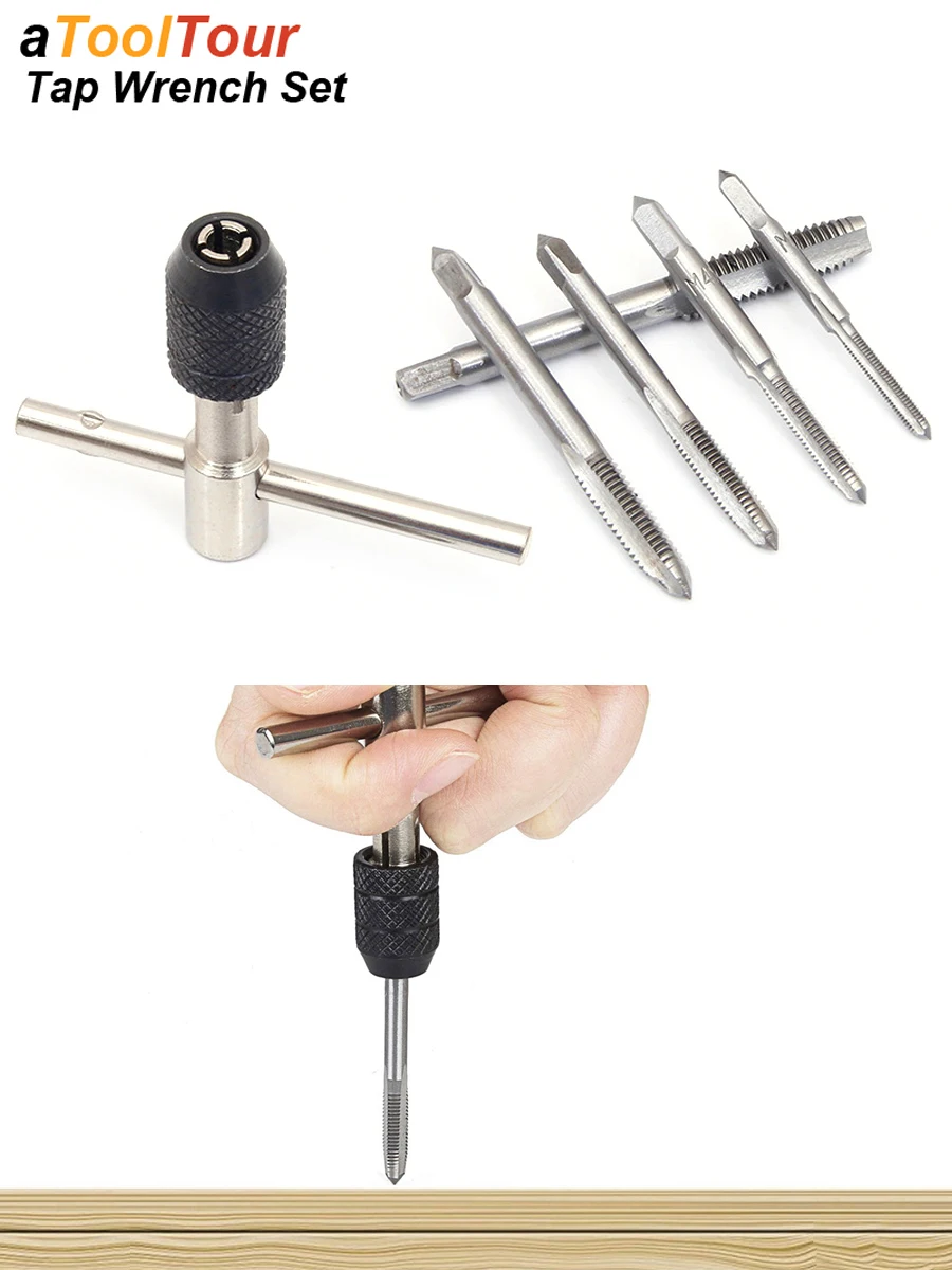 Tragbare T Windeisen Griff Maschinist Reparatur Bohrer Maschine Schraube Gewinde Metric Stecker Reibahle Manuelle Hand Werkzeug M3 M4 M5 M6 M8 – Detail 3