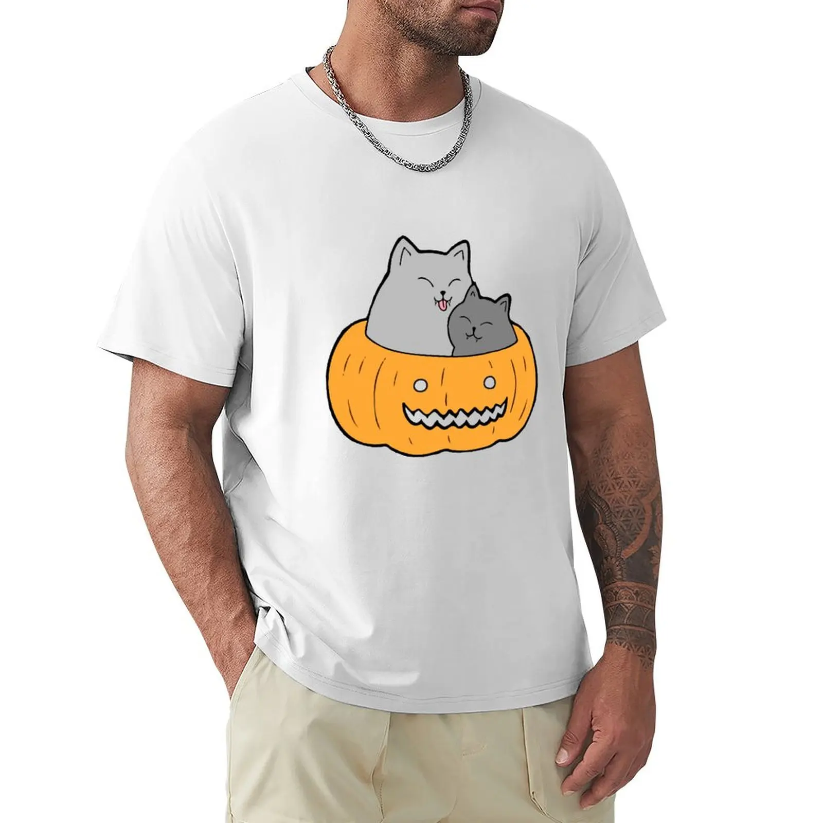 

Cute Halloween Cat T-shirt plus size tops funnys designer t shirt men