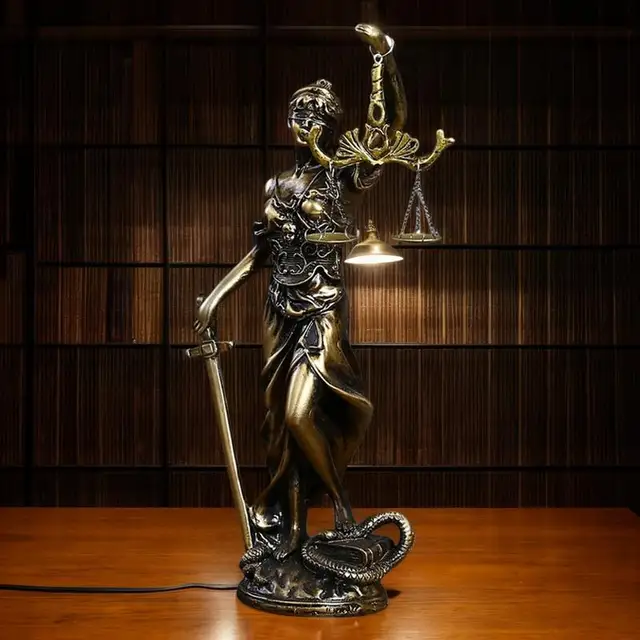 Sculpture en Cuivre de la Déesse de la Justice, Ornements en Résine de Bureau, Statue de la Déesse de la Justice pour Enseignant 5