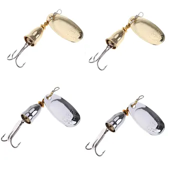 로드 야 롱 스팽글 구리 벨 다리미 플레이트 금속 시뮬레이션 물고기 미끼 핸드 셰이크 스팽글 후크, 2 골드 2 실버 상품 이미지