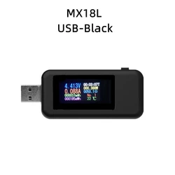 Multipurpose USB Tester with Digital Voltage and Current Display (MX18L - Black)
