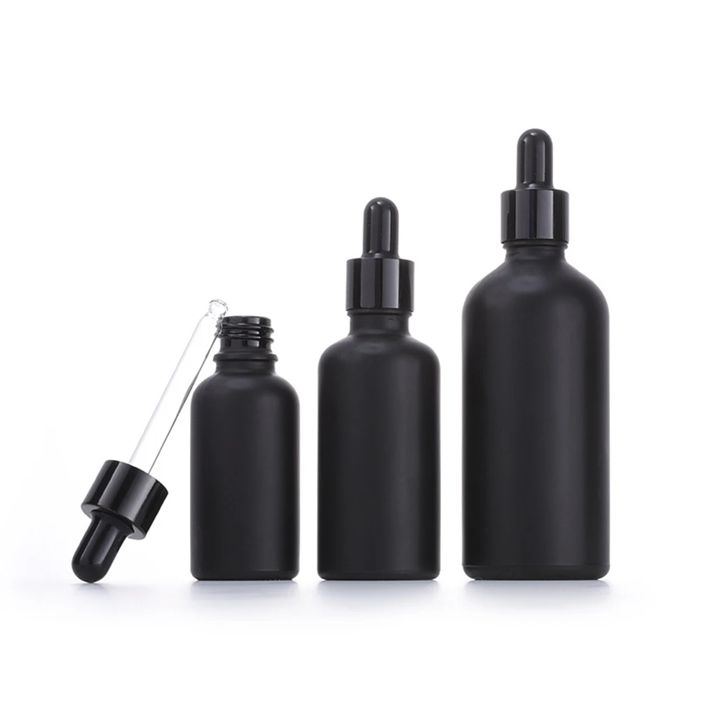 10ml 30ml 50ml 100ml Dropper 유리 병 파인 오일 병 스크럽 블랙 라이트 회피 유리 화장품 별도의 병입