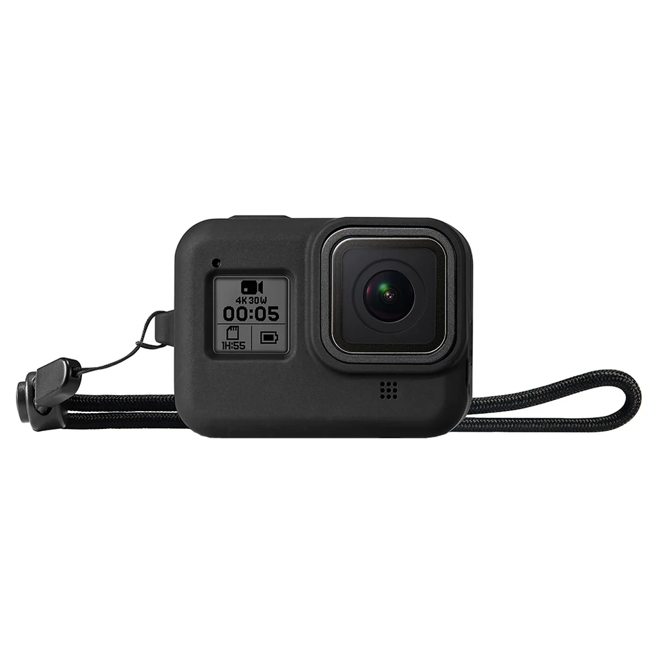 Étui De Protection En Silicone Pour GoPro / Caméra Sport - Compatible Avec Microphone Et Transport Facile