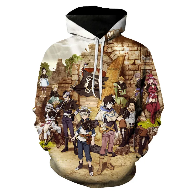 

3D Anime Black Clover Pullover Hoodies Long Sleeve Sweatshirt Boy Girl Men Women Clothes Parent-child Fashion Casual Tops Coat