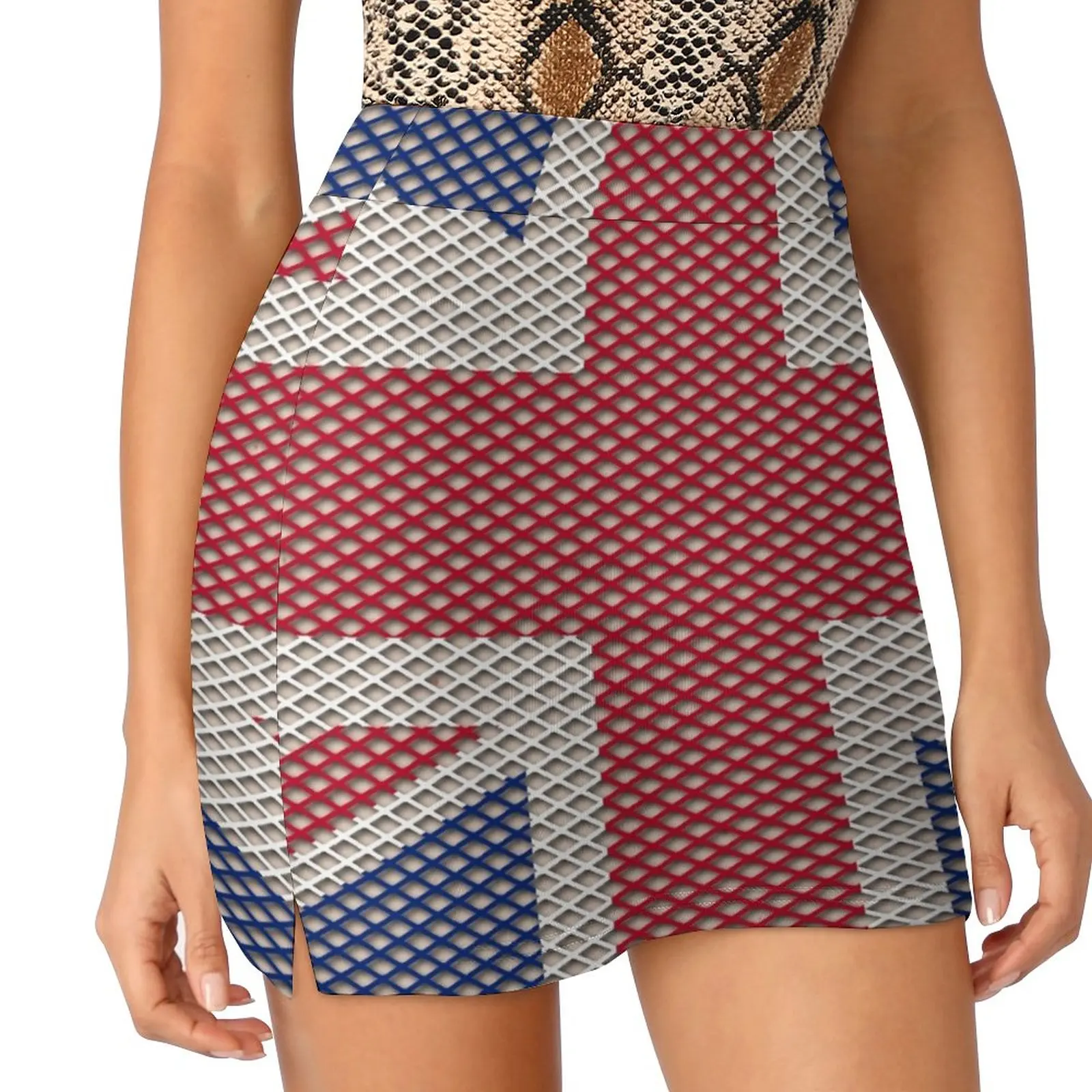 

Union Jack Flag Fishnet Pattern Light proof trouser skirt skorts for women Women's skirt new in clothes