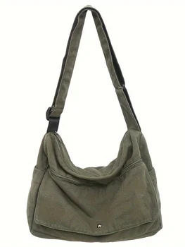 Borsa hobo a tracolla in tela di grande capacità a 4 colori: tracolla durevole, regolabile e alla moda