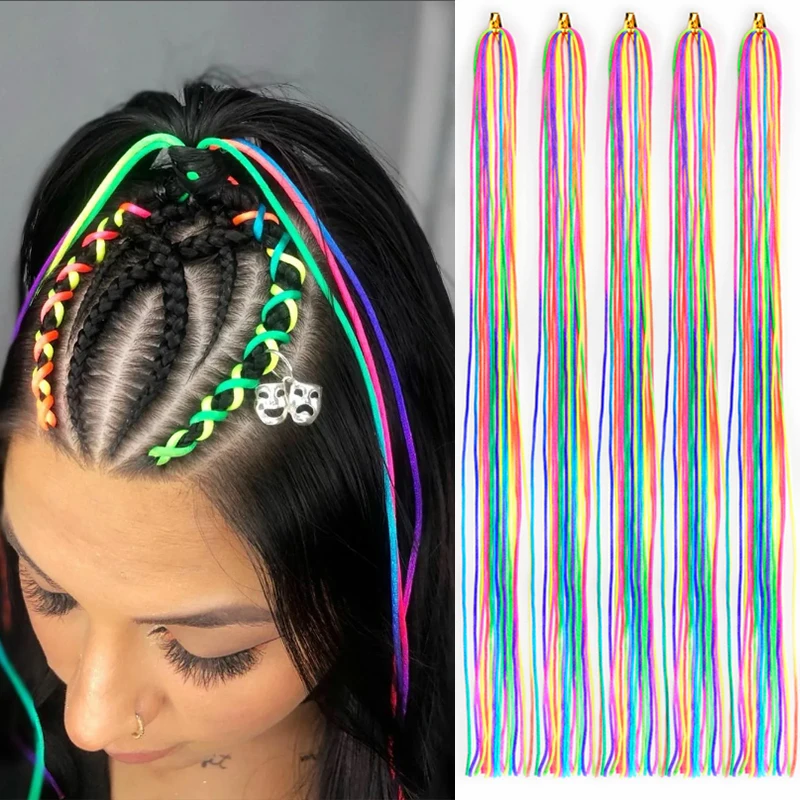 8packs Hair Styling Tool Silk Cord Hair Knitting Braided Rope Headband Jewelry Design Hair Accessories For Girls DIY Ponytail fashion 8packs colorful african hair braiding knitting hip hop children s ribbons girls hair accessories styling tool women