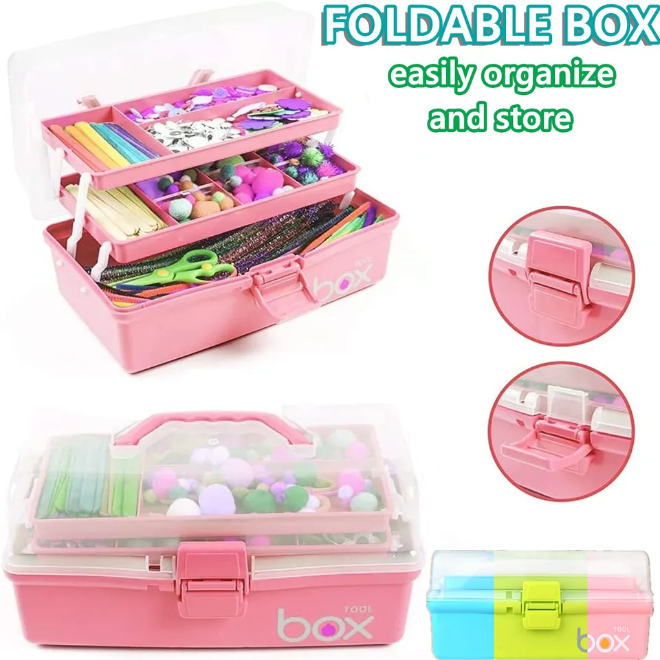 Esxuong 3-Layer Plastic Dividing Storage Craft Organizer And Storage