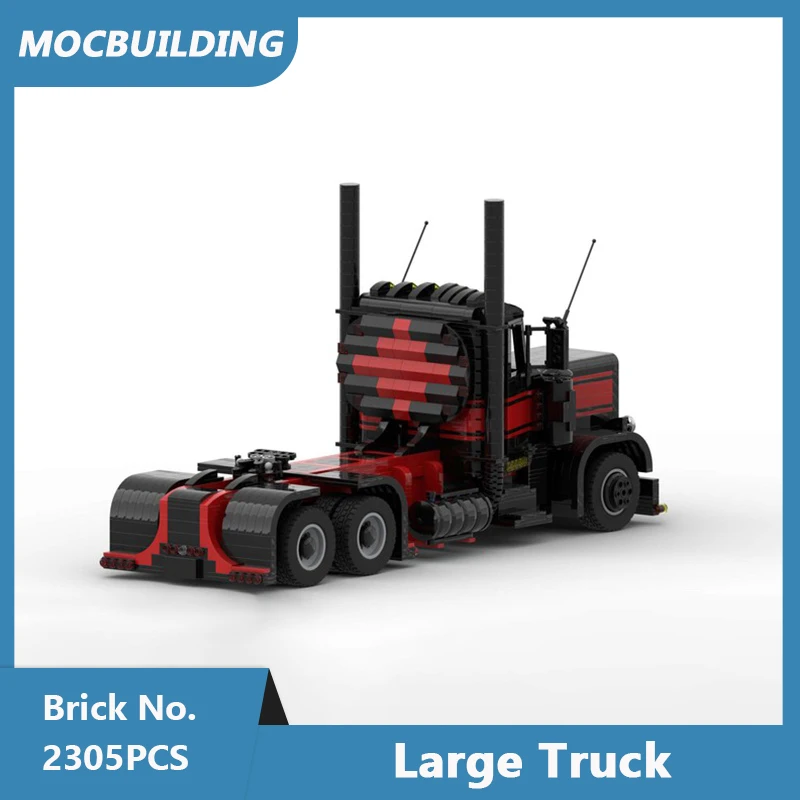 MOC-Bausteine, Willys mit Anhänger, ikonisches Geländewagen, Peterbilt 389, große LKW-Serie, zum Zusammenbauen von Ziegelsteinen, Sammlung, Spielzeug, Geschenk – Detail 15