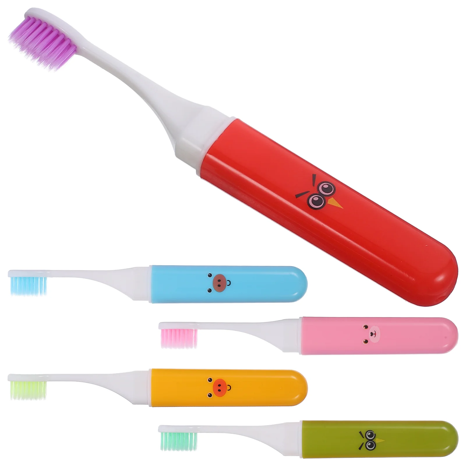 

5 Pcs Children's Folding Toothbrush Portable Toothbrushes Soft Fur Convenient Travel