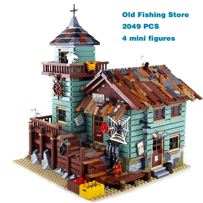 

In Stock Fisherman Old Fishing House Store Model Building Blocks Bricks Compatible 21310 16050 Kids Birthday Christmas Toy Gifts