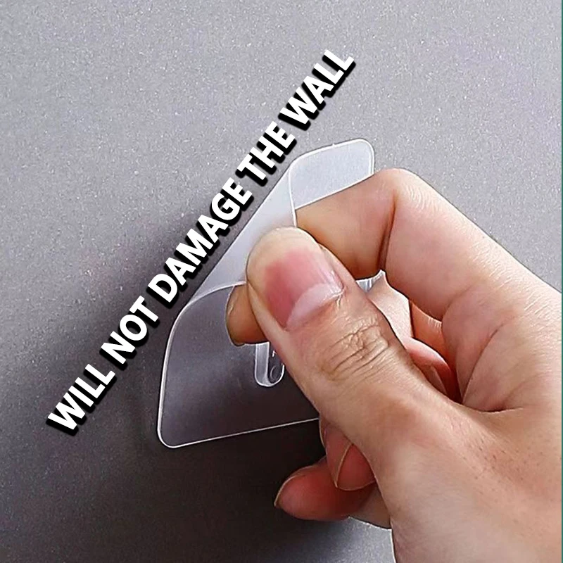 Self-adhesive hook Strong Adhesive Hooks Picture Frame Holder Poster Photo Clock No Drilling Waterproof Kitchen Bathroom Hanger Screw
