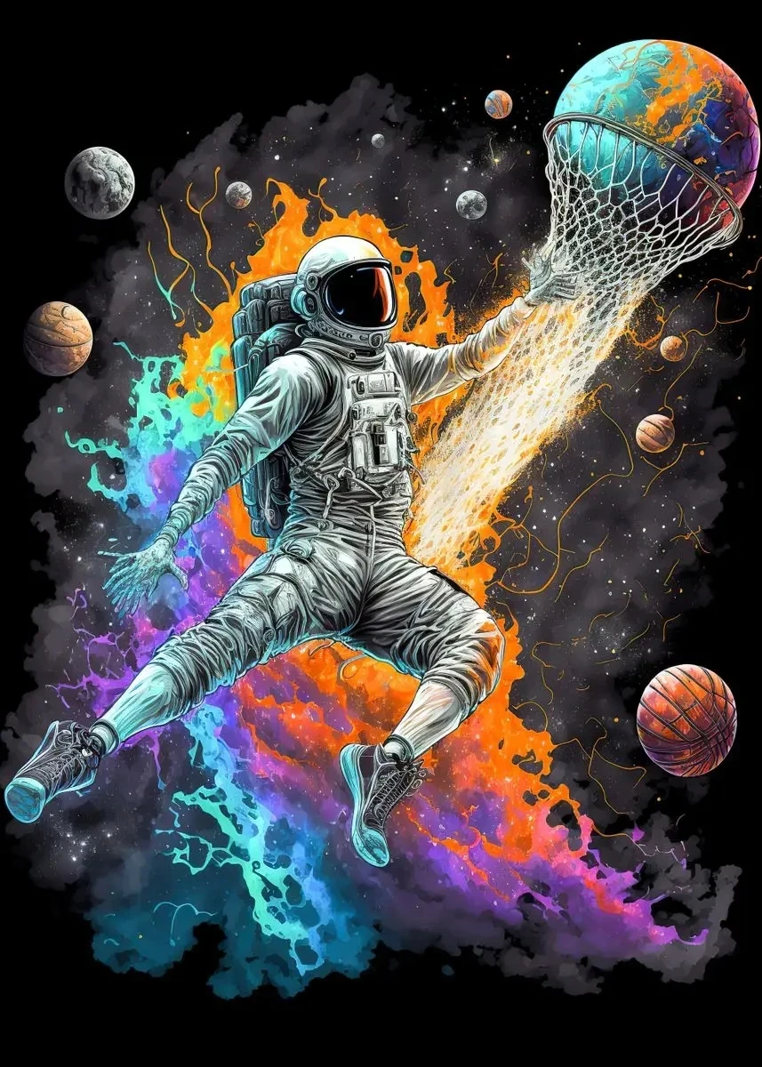 Vibrant Basketball Art Prints on Canvas - Colorful Sports Wall Decor