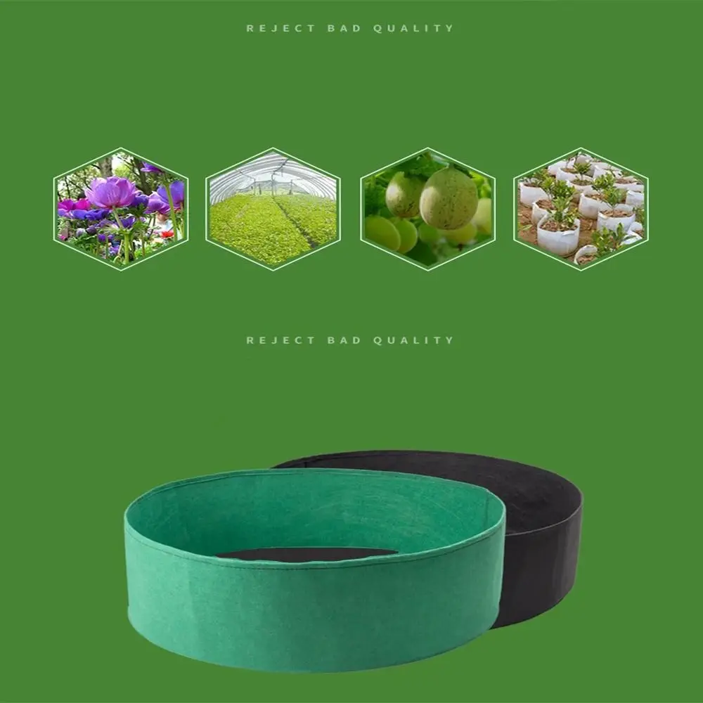 Close view of sturdy fabric handles on a grow bag