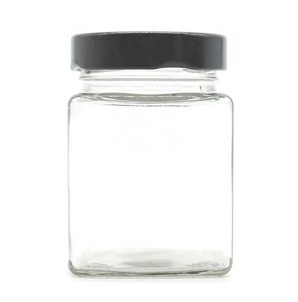 Full Size Capacity Empty Clear Square Glass Jar for Honey Coconut Oil with Airtight Lid MOQ500 Custom Available Inbox Us 3