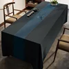 211sy Large conference tablecloth with Chinese embroidery cotton linen solid color tea tablecloth 1