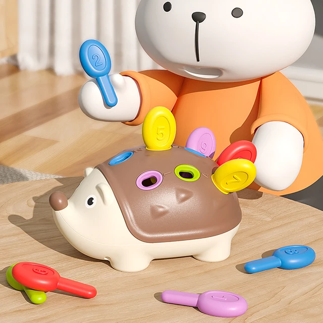 Baby Montessori Hedgehog Toys Preschool Education Sensory Puzzle Toys for Toddler Boys Girls Gift Spelling Little Hedgehog Toys 4