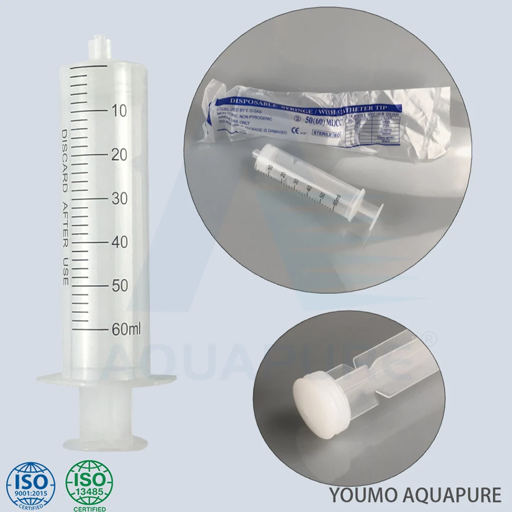 5 개/몫 오존 주사기 60ml 실리콘 플런저 EO 멸균 루어락 O3 주사기 의료용 오존 치료용