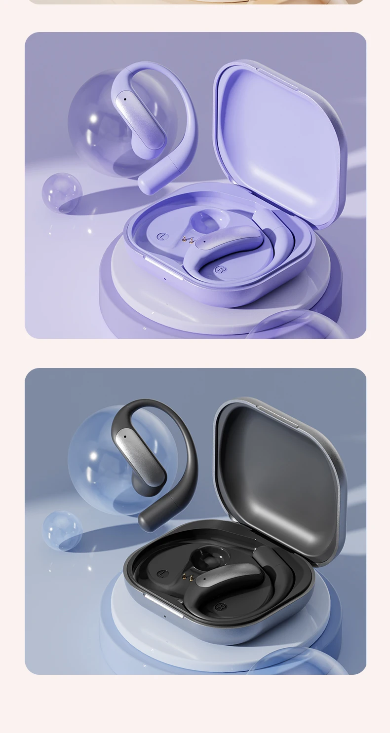 Bluetooth headphones OWS - Open-wired wireless waterproof over-ear type with ext
