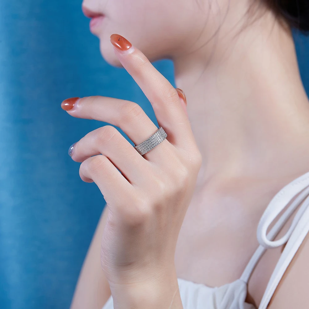 Serenity-女性用本物のモアッサナイトリング、dカラーvs1、s925