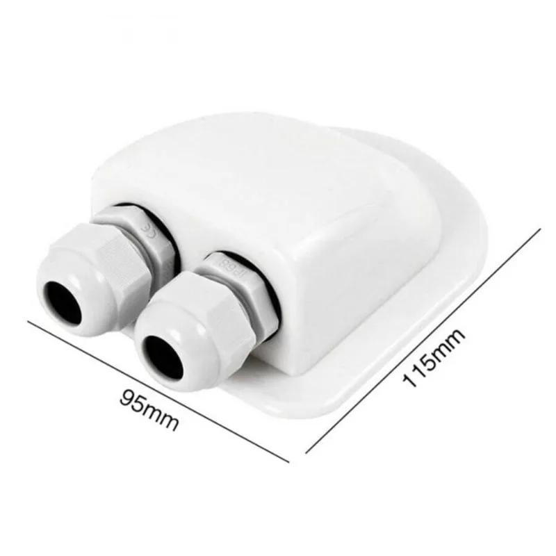 Solar Junction Box Caravan Solar Car Junction Box Cable Entry Gland Box Roof Wire Entry Cable Connector Holder Dual Hole Automotive Accessories