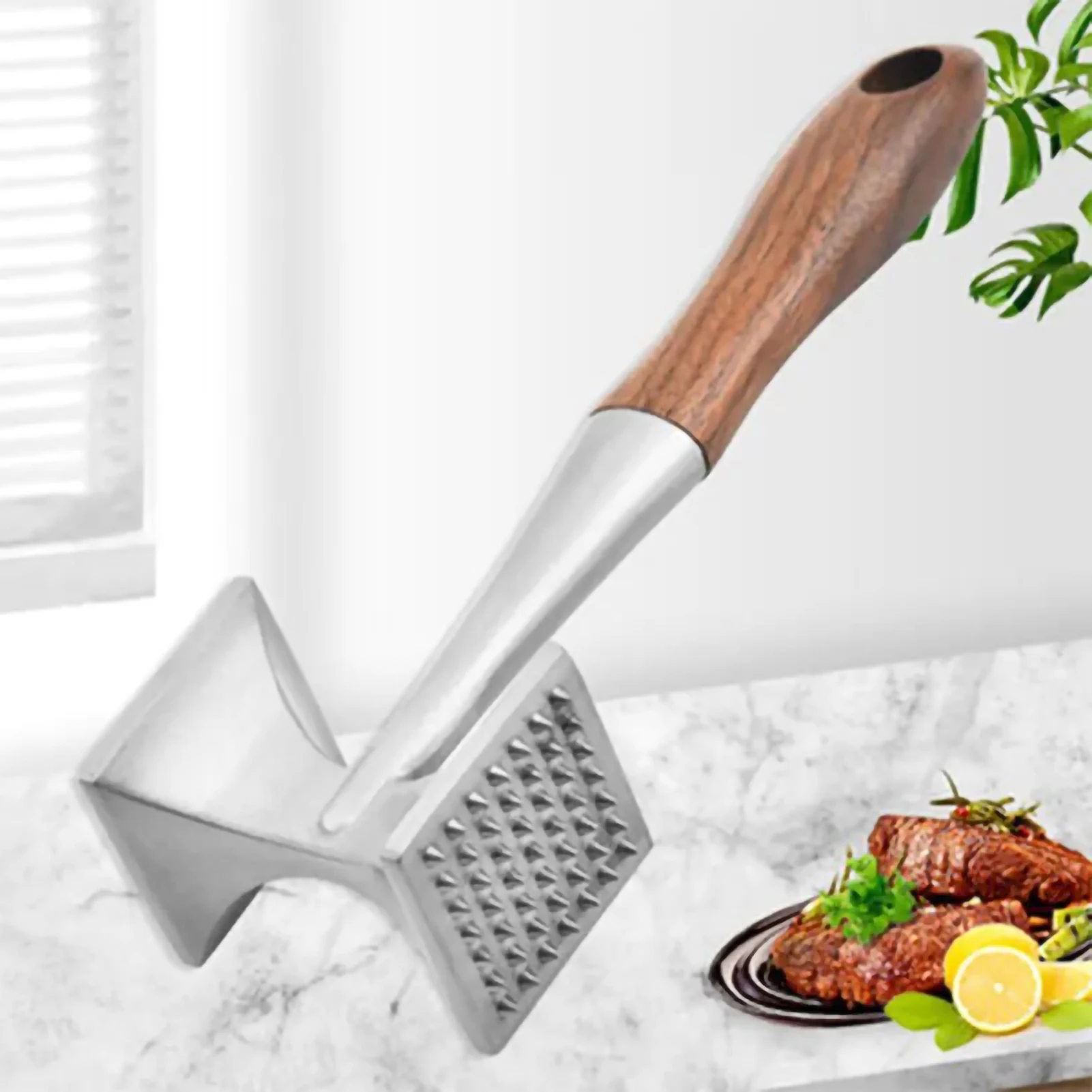 

304 Stainless Steel Meat Hammer Double Faced Meat Tenderizer Household Loose Meat Hammer Kitchen Tools Steak Bar Breaker Gadgets