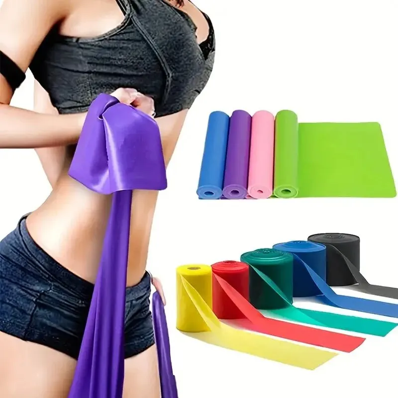 Yoga Resistance Bands 1 Pc TPE Yoga Tension Sheet Elastic Band Fitness Exercise