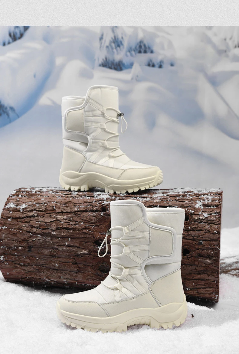 Sd08cb3c9081f4f31985b88b410a98707i Warm Winter Women's Slip-On Platform Ankle Boots with Thick Plush