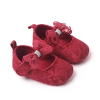 Baby Soft Cotton Shoes Beautiful Lace Bowknot Mary Jane 6 to 12 Month Baby Girl Prewalking Shoes High Quality Soft and Anti-slip 5