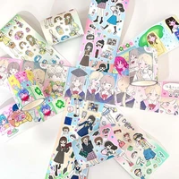 Ins Cute Girl Sticker Roll Decoration Tape Planner Handbook Scrapbook Collage Material Tape School Stationery 1