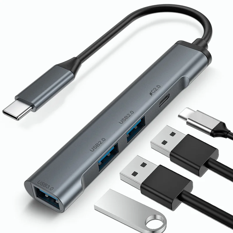 

4 In 1 USB 3.0 HUB Type C to USB 4 Port Multi Splitter Adapter OTG Type-C HUB For Lenovo Macbook Pro PC Computer Accessories