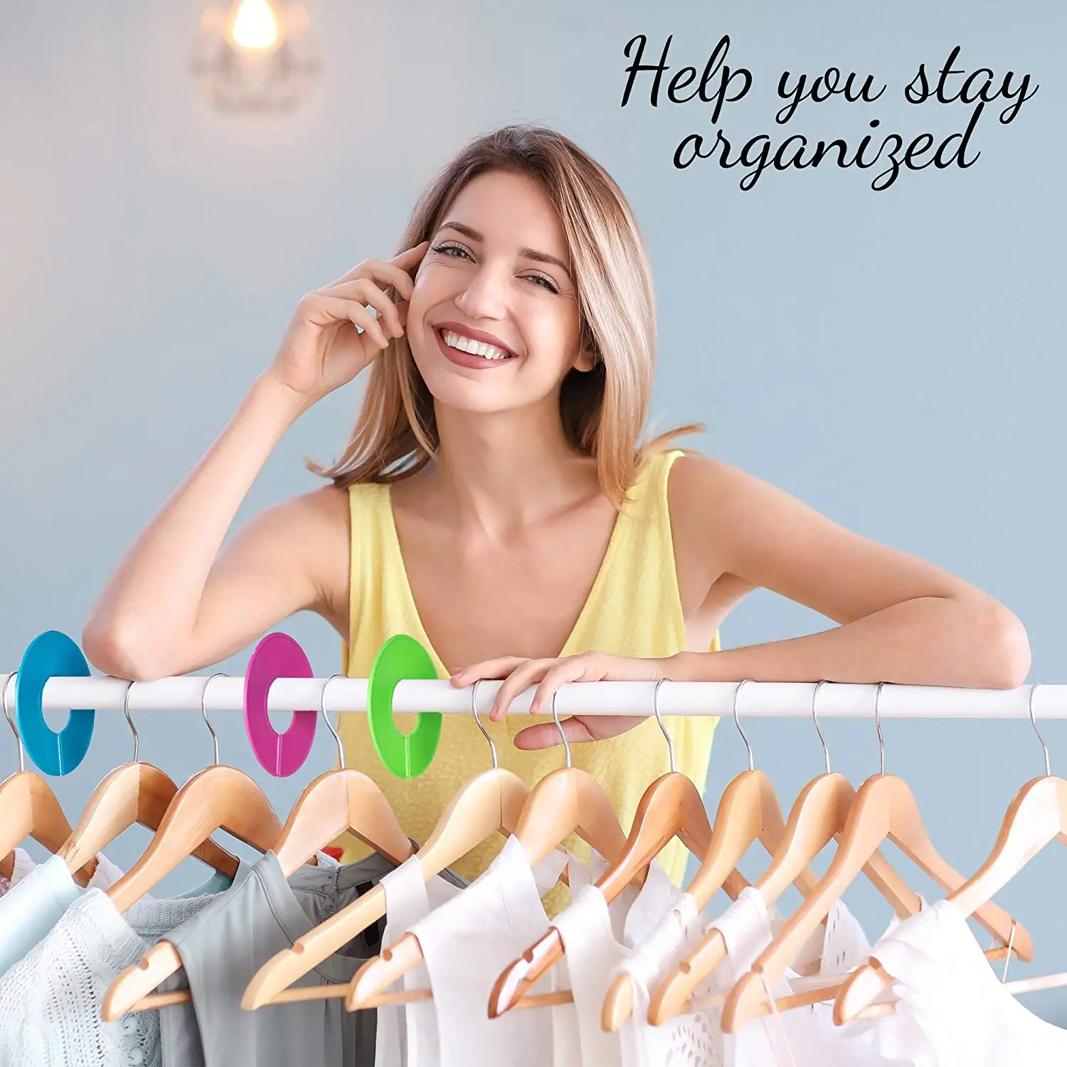 플라스틱 DIY 의류 행거 랙 분배기, 의류 태그 버클 행어 옷장 크기 분배기,..