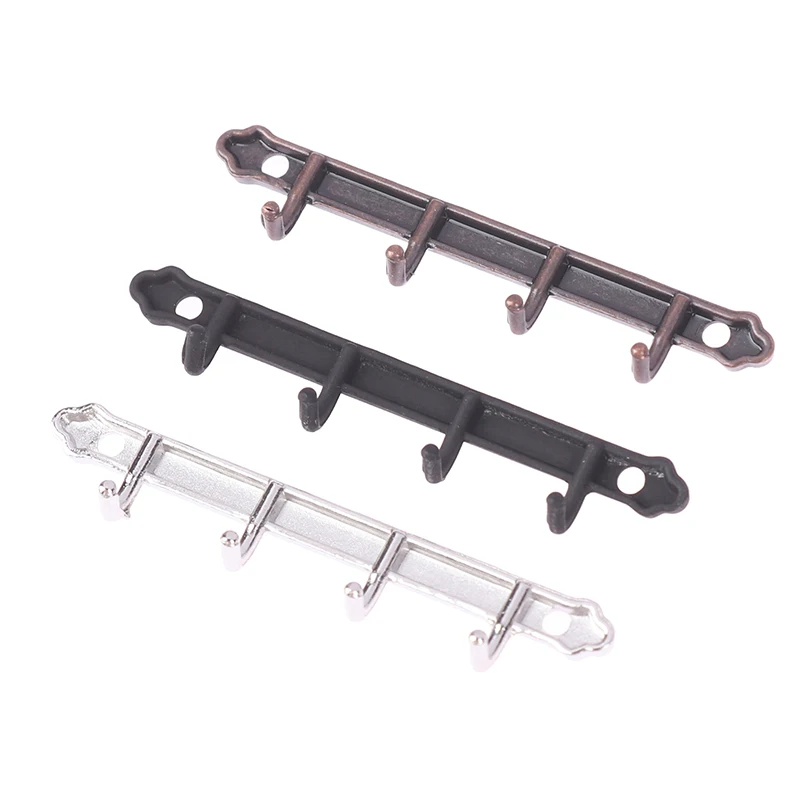 1Pc 1/12 Dollhouse Metal Clothes Racks Wall Hook Dollhouse Miniature Furniture Dolls House Accessories Pretend Play Toys 2