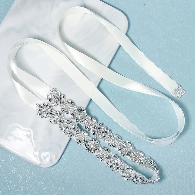 Handmade Rhinestone Belt Party Prom Bridal Wedding Sash Flower Belts for Women bridal waistband