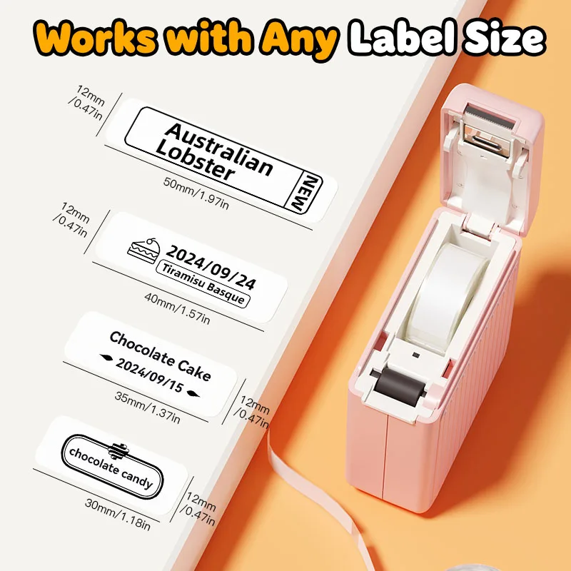 DOLEWA T01 Label Printer Portable Mini Thermal Printer Without Ink Bluetooth Wireless Labeling Machine DIY Barcode Sticker