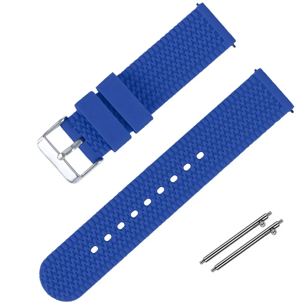 Sporty Waterproof Silicone Watch Strap – Quick Release Rubber Wristband in Multiple Sizes