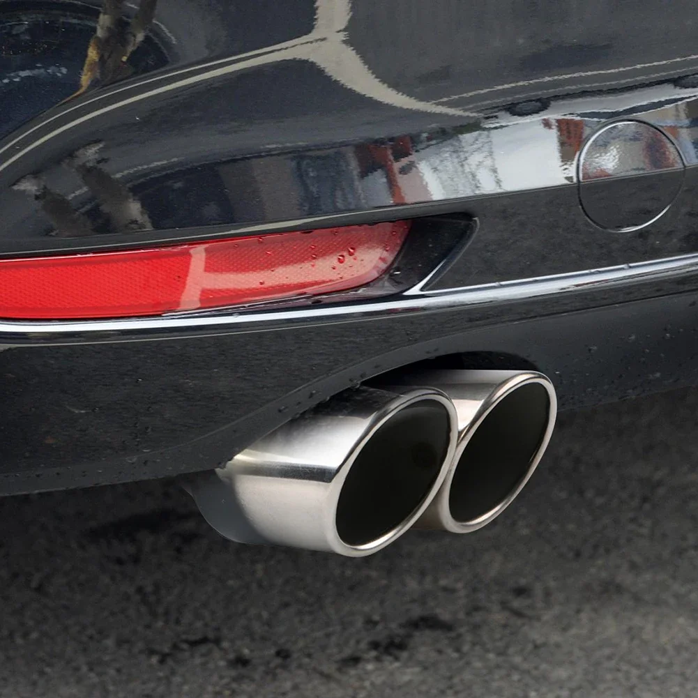 Car Exhaust Muffler Tip Stainless Steel Tail Throat Tailpipe Dual Outlet Tail Pipe Muffler Car Modification Parts