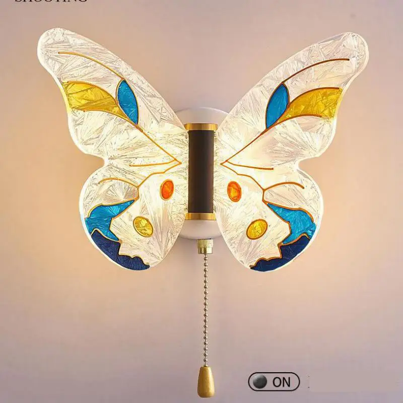 Borboleta de Cabeceira Quarto das Crianças Fundo da Parede Lâmpada Parede Nordic Personalidade Criativa Iluminação Luz Led 8w 10 nordic personalidade criativa quarto das crianças iluminação led fundo da parede luz