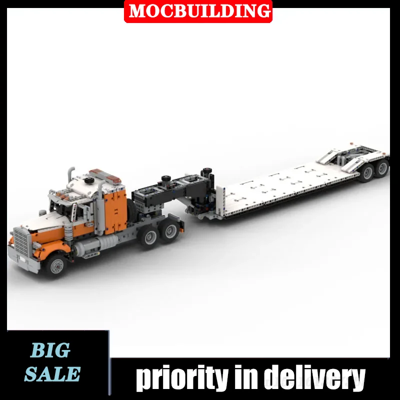 

MOC Urban Transport Vehicle Technology Truck&Trailer Model Building Block Assembly Container Collection Series Toy Gifts