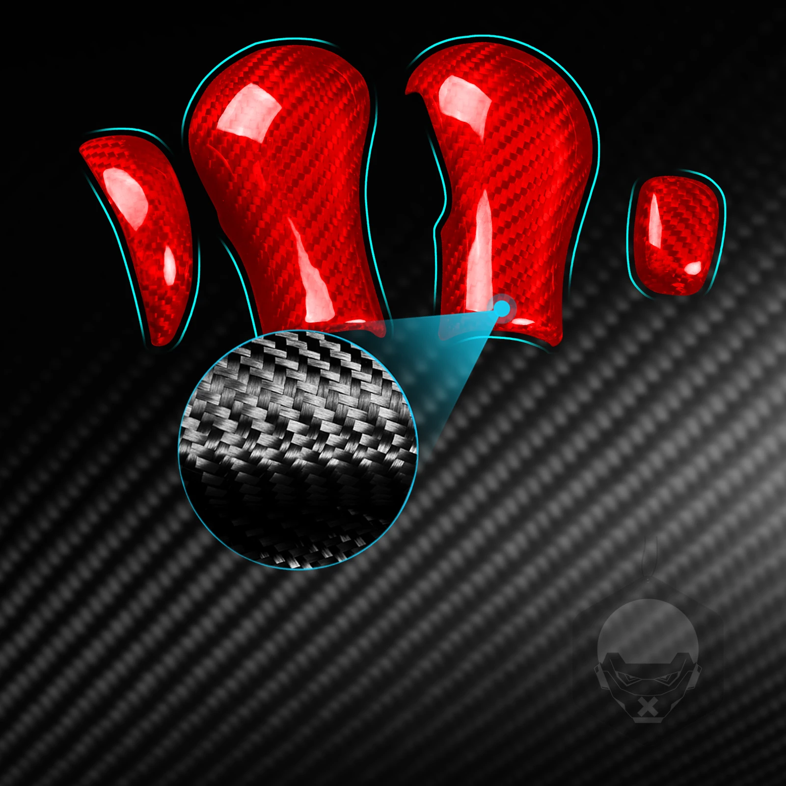 For Infiniti G25 G35 G37 Q40 FX35 FX37 FX50 QX50 QX56 QX70 QX80 EX30D Gear Shift Knob Carbon Fiber Stickers 4Pcs Car Accessories