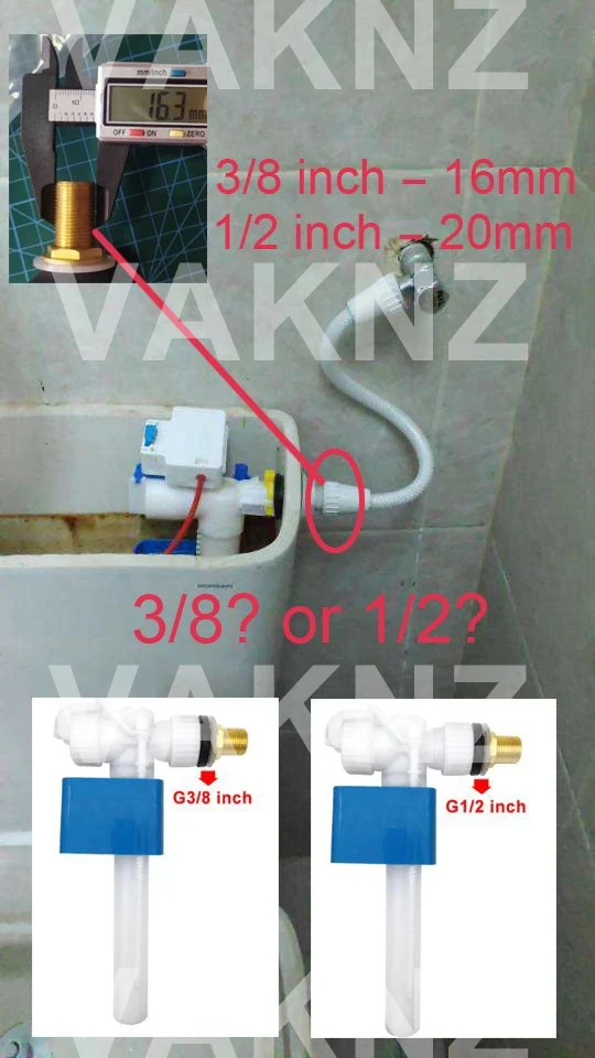 Description Picture 3 of itemSide Entry Toilet Inlet Valve Cistern Fittings Adjustable Float Filling Valves G3/8" G1/2" Bathroom Fixture Replacement Parts