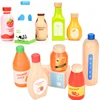 Pretend Play Wooden Toy Drink Set Kitchen Food Toys Montessori Kids Educational Simulation Game Toys gifts for Toddlers 1